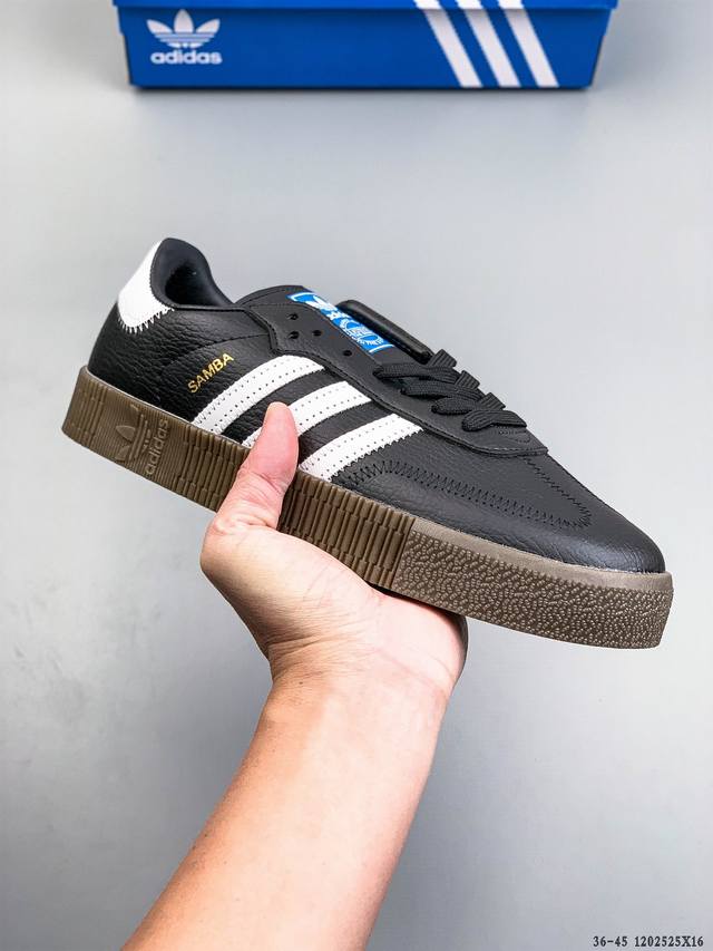 真标半码！阿迪达斯Adidas Samba Rose 三叶草 复古厚底增高休闲板鞋 1202525X16