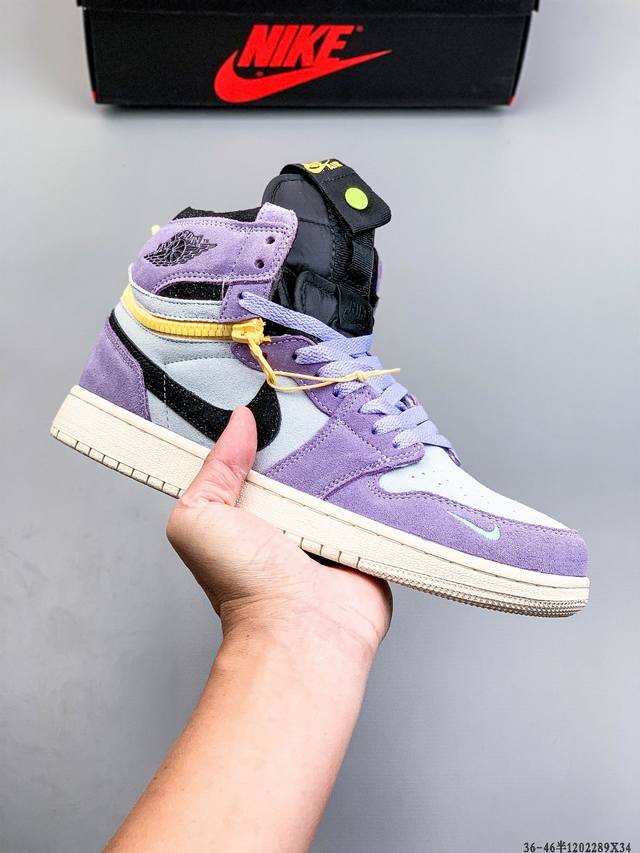 公司级头层！Air Jordan 1 乔1 高帮潮流缓震运动休闲板鞋 原装头层皮革 内置缓震气垫 原鞋开模 拒绝公底 原汁原味 忠于原版。 1 89X34