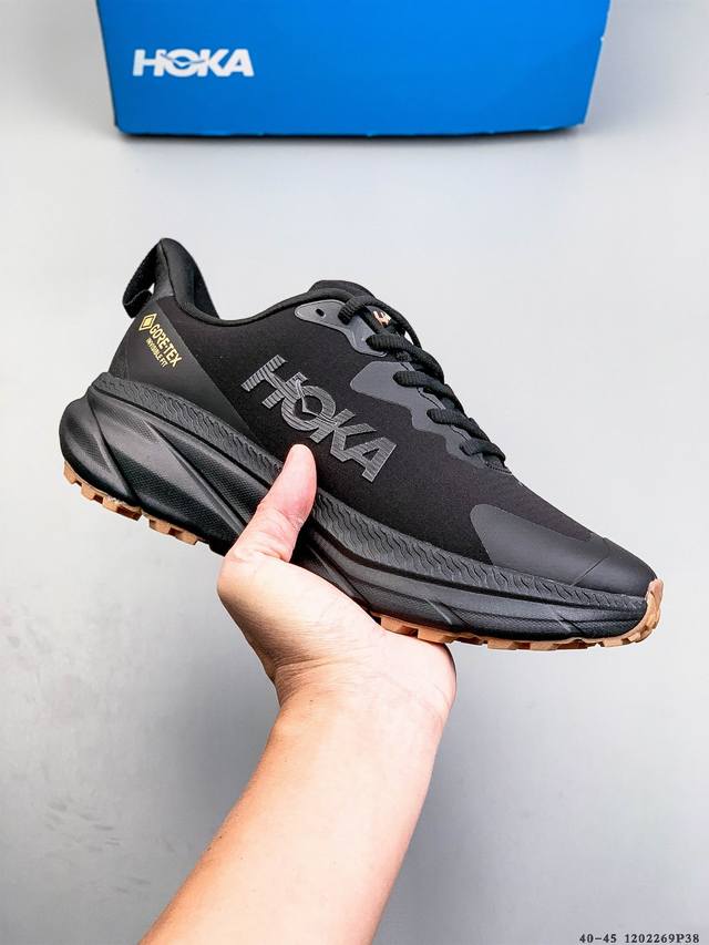 公司级 Hoka One One Challenger Atr 7 Gtx 系带 织物合成革 低帮 越野跑步鞋 男款 中底Eva材质算中厚，缓震可以 橡胶大底局