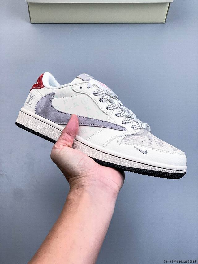 耐克Nike Air Jordan 1 Low Aj1乔1 低帮潮流缓运动休闲板鞋。Aj1 低帮拼接 完美版型真头层牛皮# 内置缓震气垫 原鞋开模 拒绝公底 购