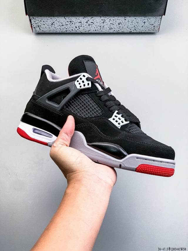 纯原版本！Air Jordan 4 Retro Og Cement Aj4 乔4 复古休闲运动篮球鞋 正确鞋舌立体高频 原厂数据 最新原厂底模 原厂纸板 120