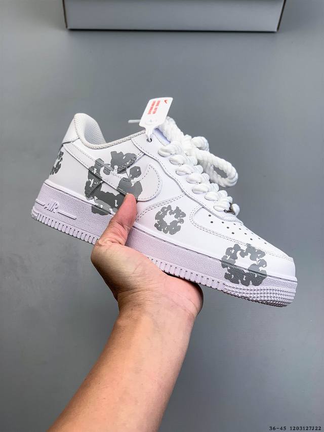 原楦数据纸版，采用硬质优质皮革鞋面材质，内置全掌Air Sole气垫。耐克 Nike Air Force 1 Low 空军一号低帮百搭休闲运动板鞋 120312