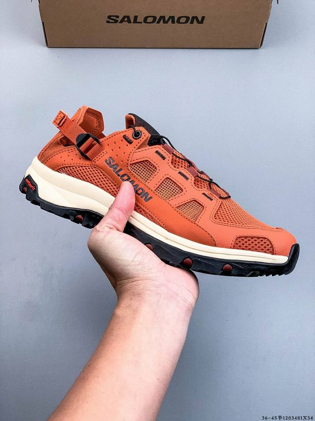 Salomontechamphibian 5男女户外运动防滑涉水溯溪鞋 立体网面+排水孔设计，踩水3秒速干不闷脚 逆纹理Contagrip大底，湿滑礁石也能稳如
