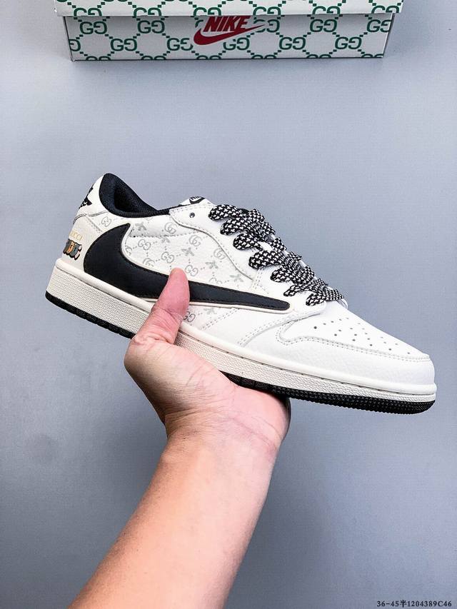 耐克Nike Air Jordan 1 Low Aj1乔1 低帮潮流缓运动休闲板鞋。Aj1 低帮拼接 完美版型真头层牛皮# 内置缓震气垫 原鞋开模 拒绝公底 购