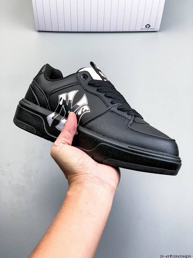 公司级！Mlb Chunky Liner 厚底休闲跑步鞋 Ny印花 牛皮材质运动鞋 1204336Q30