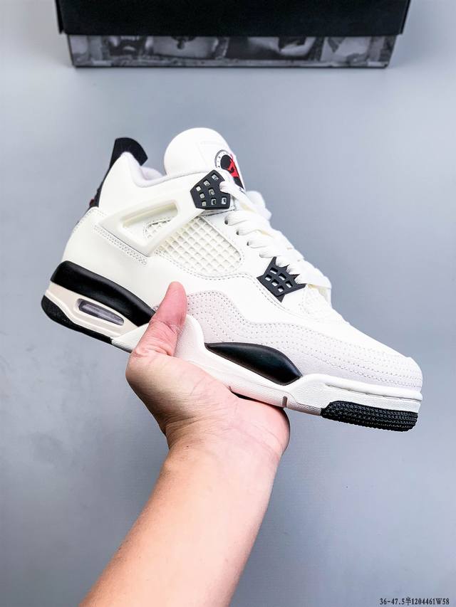 纯原版本！Air Jordan 4 Retro Og Cement Aj4 乔4 复古休闲运动篮球鞋 正确鞋舌立体高频 原厂数据 最新原厂底模 原厂纸板 120