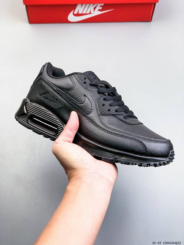公司级！耐克 Wmns Nike Air Max 90 Oreo 半掌气垫全皮复古运动休闲慢跑鞋 1204126Q24