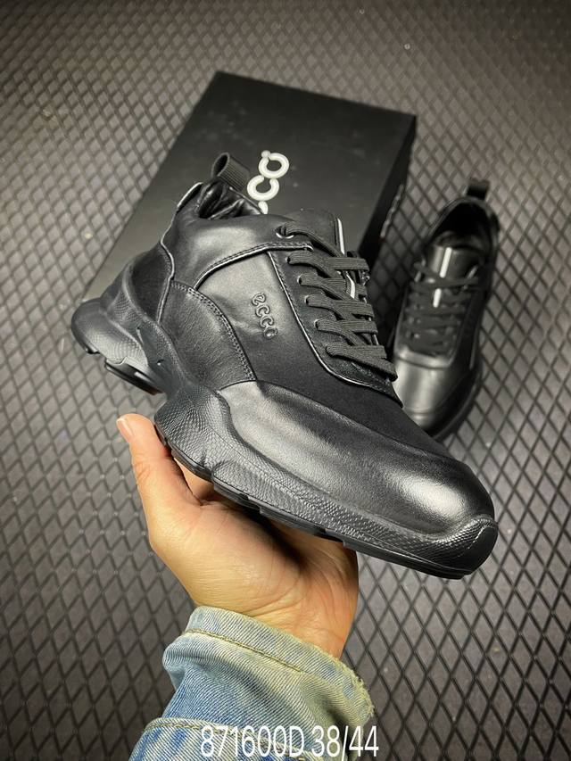 Ecco爱步运动鞋男透气轻便防滑缓震牛皮跑鞋健步Biomc系列全新品质 甄选优质皮面搭配纺织装饰 脚感柔软舒适 透气不闷脚 自然律动科技鞋楦 符合人体工学，带来