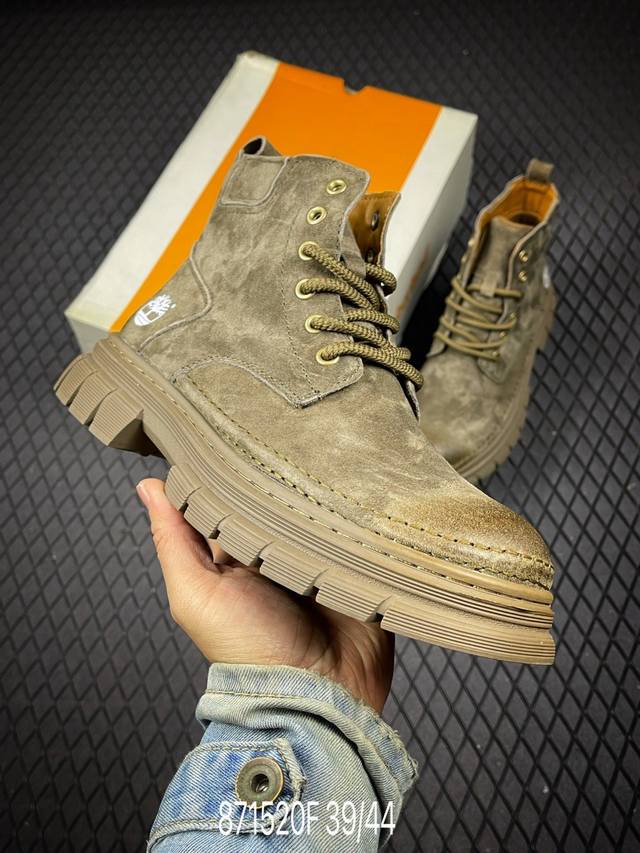 F秋冬新款Timberland 添柏岚 天伯伦户外休闲大黄广东大厂品质 原盒原包装 时尚潮流搭配 面料采用意大利顶级磨砂细纹牛皮 搭配防臭防腐真皮乳胶鞋垫 大底