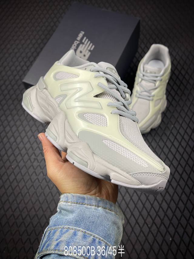 B 公司级New Balance 9060系列 新百伦 复古休闲运动慢跑鞋 鞋面大身由空间双格及磨砂鞋面拼接而生 采用大面积网眼以及麂皮材质覆盖鞋身 还原经典气
