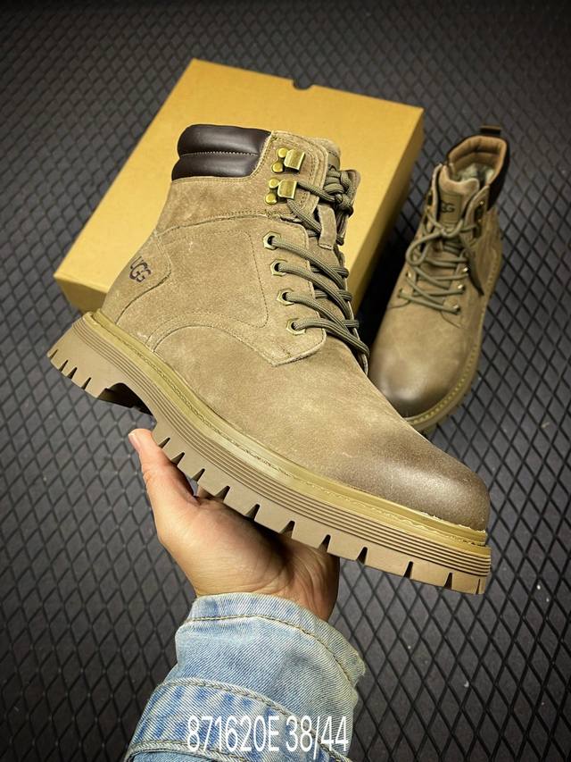 E 新货#Ugg 秋冬新品 毛绒一体内里保暖锁热 秋冬必备 户外中帮休闲马丁靴雪地靴系列 广东大厂品质 秋冬新款 时尚潮流搭配 面料釆用意大利进口磨砂牛皮 全鞋