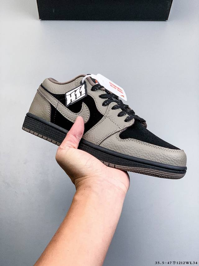 公司级头层！耐克Nike Air Jordan 1 Low Aj1 乔1 低帮潮流运动休闲板鞋。Aj1 低帮拼接 完美版型真头层牛皮# 内置缓震气垫 原鞋开模