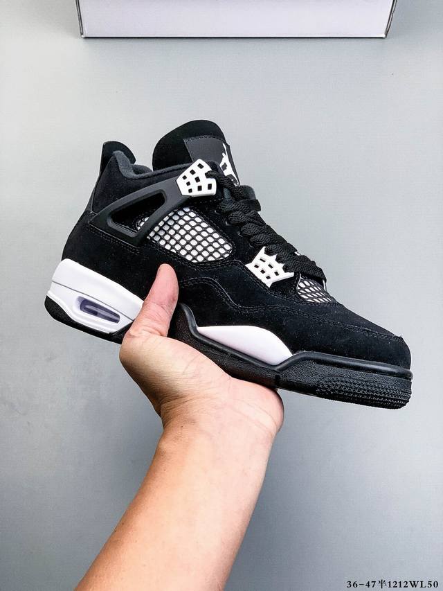纯原版本！Air Jordan 4 Retro Og Cement Aj4 乔4 复古休闲运动篮球鞋 正确鞋舌立体高频 原厂数据 最新原厂底模 原厂纸板 121
