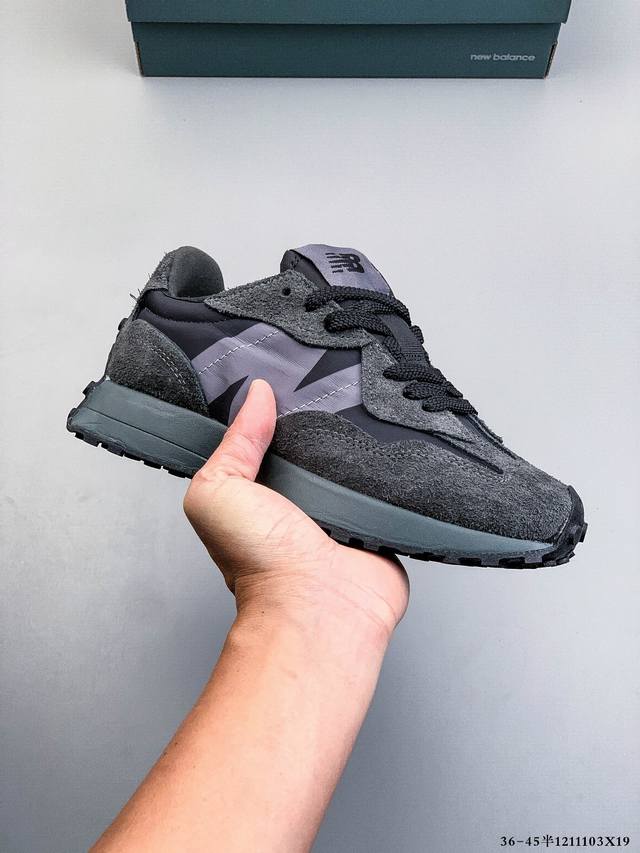 New Balance Ms327系列复古休闲运动慢跑鞋 原鞋打版 细节完美 采用尼龙及猪巴革麂皮物料拼接构成#中底高弹pu材质及满丁防滑橡胶外底上世纪 70