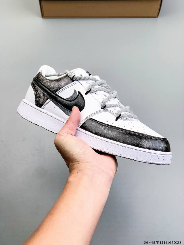 公司级定制款！Nike Court Vision Low 低帮百搭透气休闲运动板鞋，经典耐用的设计，兼顾舒适脚感和出众风范，演绎匠心之作。结构性的支撑贴合感结合