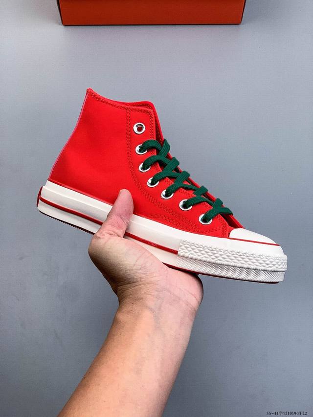 公司级！匡威Converse All Star厚底高帮休闲帆布鞋 1210190T22