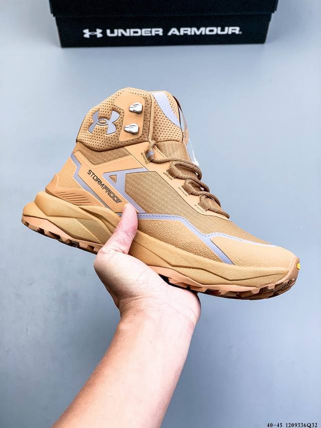 Ua Hovr Cg Reactor Ct 安德玛厚底高帮登山鞋 米其林耐磨防滑舒适大底 牛皮材质徒步鞋 1209336Q32