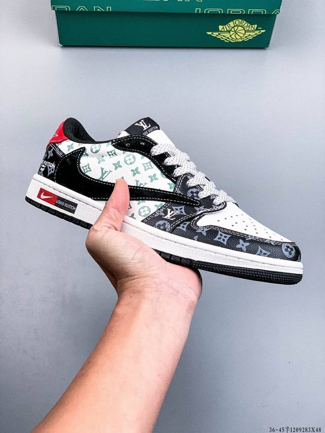 耐克Nike Air Jordan 1 Low Aj1乔1 低帮潮流缓运动休闲板鞋。Aj1 低帮拼接 完美版型真头层牛皮# 内置缓震气垫 原鞋开模 拒绝公底 购