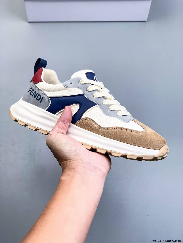 公司级！芬迪Fendi 街头趣闯系列系带休闲鞋 代工原单品质#轻盈发泡橡胶鞋底#欧索莱吸汗去臭脚垫 1208126D38