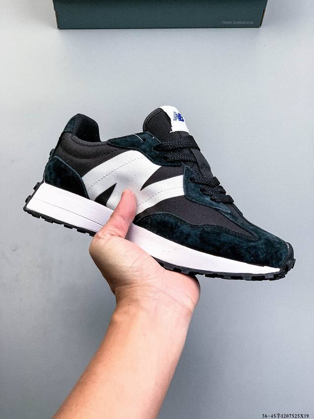 New Balance Ms327系列复古休闲运动慢跑鞋 原鞋打版 细节完美 采用尼龙及猪巴革麂皮物料拼接构成#中底高弹pu材质及满丁防滑橡胶外底上世纪 70