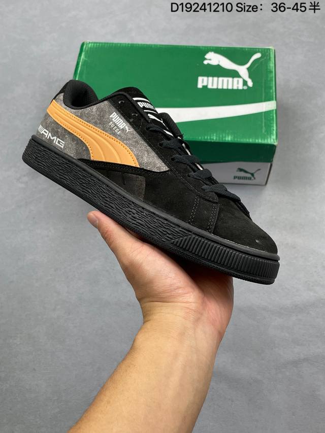 puma 彪马 X Balenciaga巴黎世家 Speedcat 系列 薄底鞋 牛皮绒面革 圆头做旧磨损 低帮 生活休闲鞋 极速赛车系列 复古运动休闲跑鞋 充