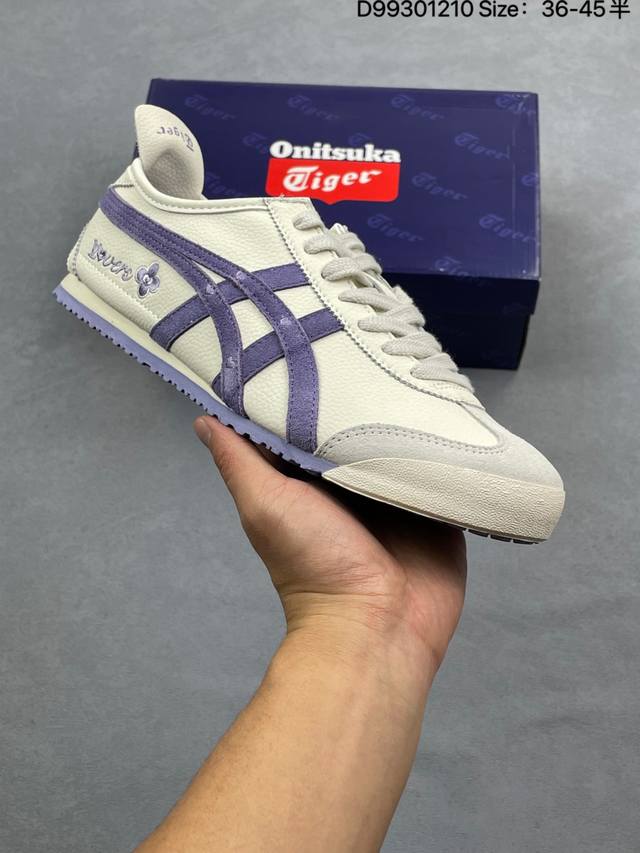 亚瑟士 Onitsuka Tiger Mexico 66 Slip On 鬼冢虎复古时尚 舒适透气帆布织物鞋面耐磨防滑 休闲运动跑步鞋 虎底采用磨耐防橡滑胶底大
