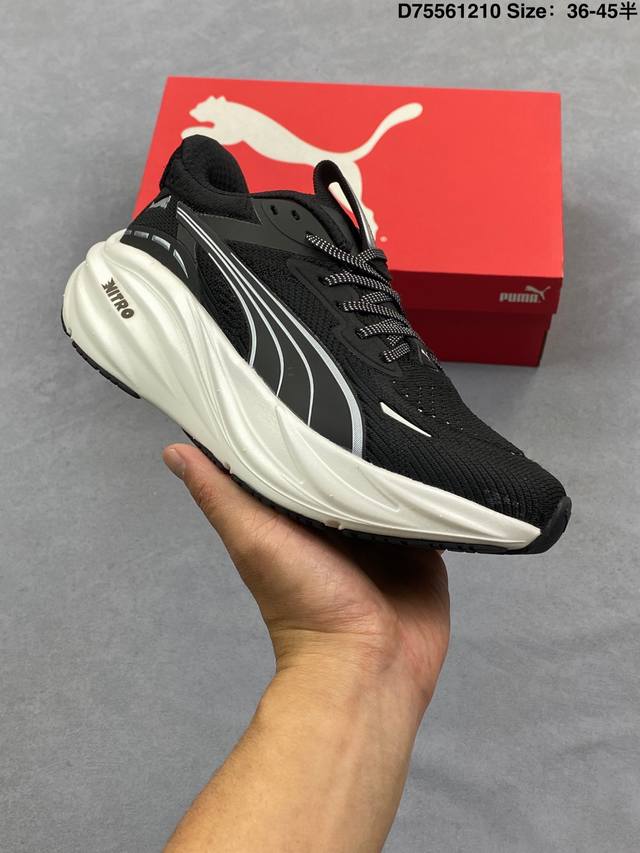 puma彪马Magnify Nitro 3 舒适百搭经典低帮跑步鞋 鞋面采用轻量化高弹织物 pumagrip橡胶大底，止滑耐磨赋予跑者灵活自如的运动体验 货号: