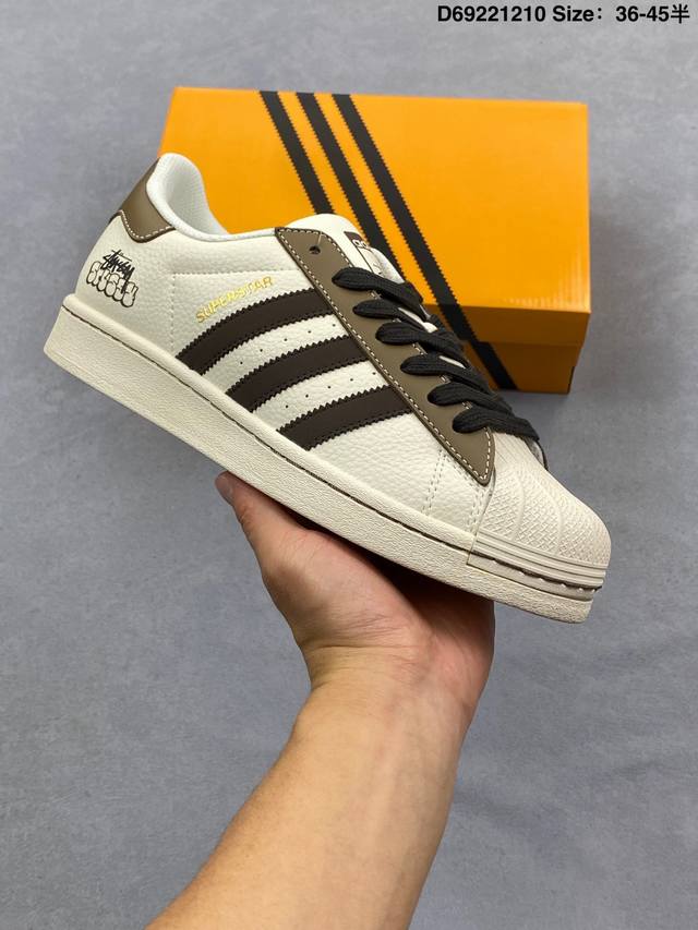 Adidas Originals 斯图西联名款 白灰配色 经典贝壳头官网同步 实拍首发渠道正品订单 诠释市场最高工艺水平区别市面普通真标版本，进出专柜无压力货号