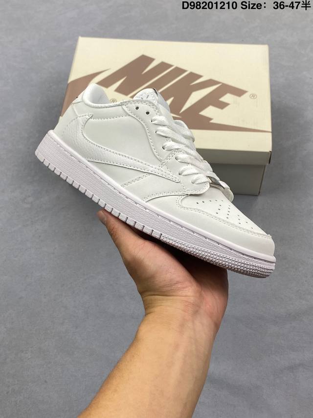 Aj1倒勾Travis Scott X Air Jordan 1 ” Reverse Mocha “ Aj1乔1 Ts 闪电 联名倒钩 低帮文化篮球鞋 完美品质