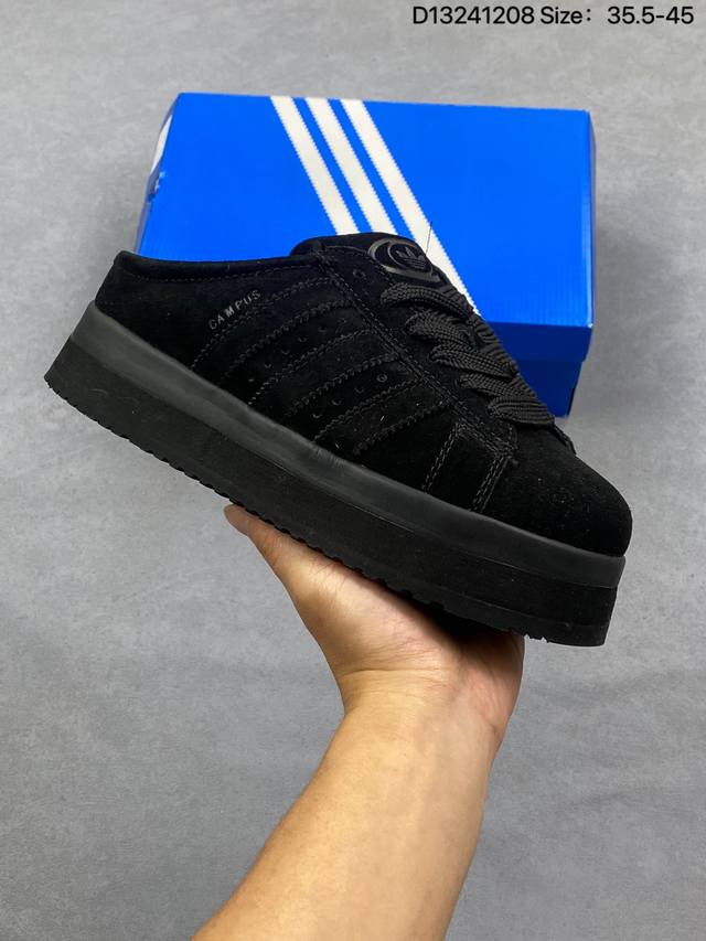 公司级Adidas Originals Campus 00S Wtr Lo系列 阿迪达斯 面包风时尚潮流包头拖鞋 保有原型设计中经典的三叶草Logo及三条纹设计