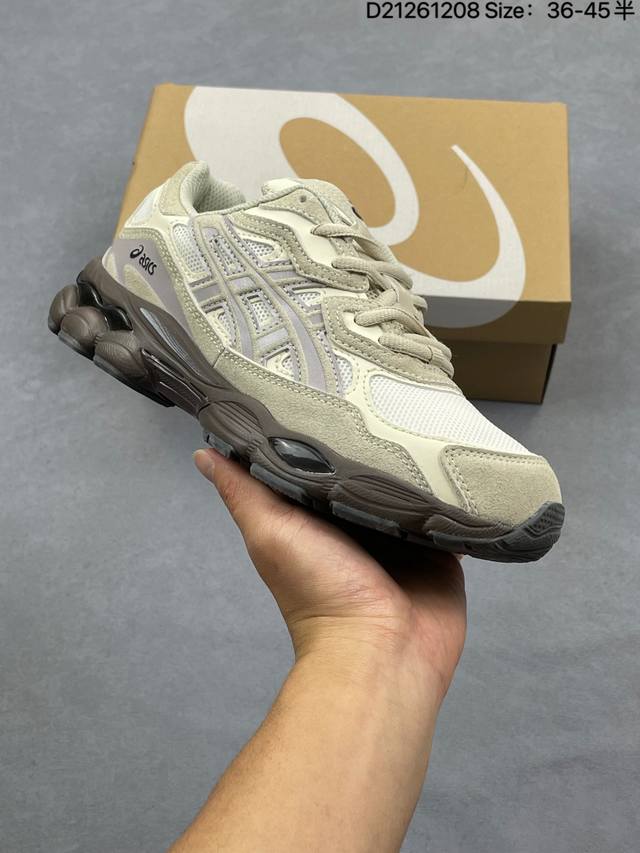 公司级Asics Gel-Nyc ”Ivy Smoke Grey“ 网布绒面革 舒适 轻量 耐磨 低帮 生活休闲鞋 男女同款 卡其蓝亚瑟士 货号：1203A38
