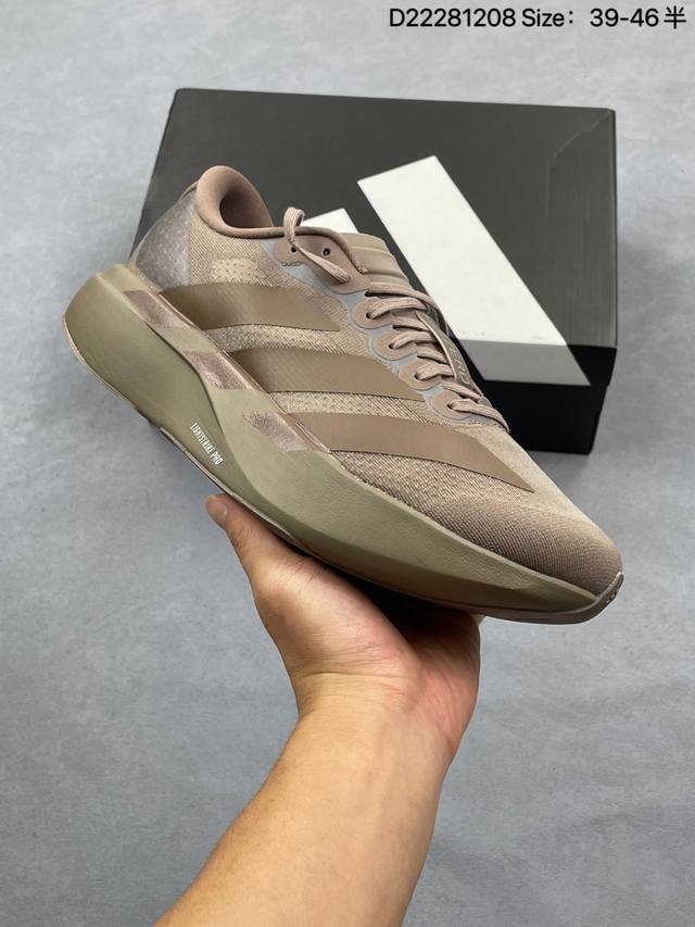 Adidas Adizero Evo Sl M马拉松飞线贾卡轻质透气休闲运动跑步鞋 采用双层透气网纱 Flywire动态飞线绑缚鞋面材质 内置Zoom小气垫装置