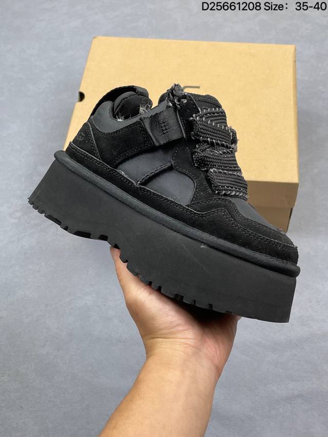 Ugg Astromel 梅尔 牛剖层革 复古时尚舒适 低帮厚底保暖雪地靴 官方同步包装 检验标 材料采用原厂防污防水皮料 防滑耐磨轻翼大底 潮流百搭 英伦风