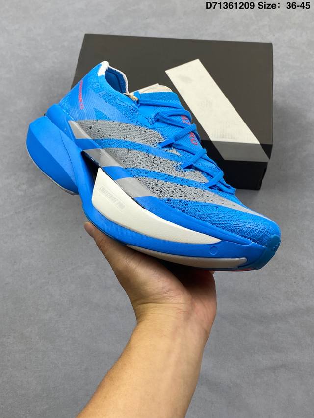 公司级Adidas Adizero prime X 3.0 Strung箱根系列 专业竞训 碳板碳柱 阿迪达斯 经典马拉松跑步鞋 整体采用前作的设计语言 并且对
