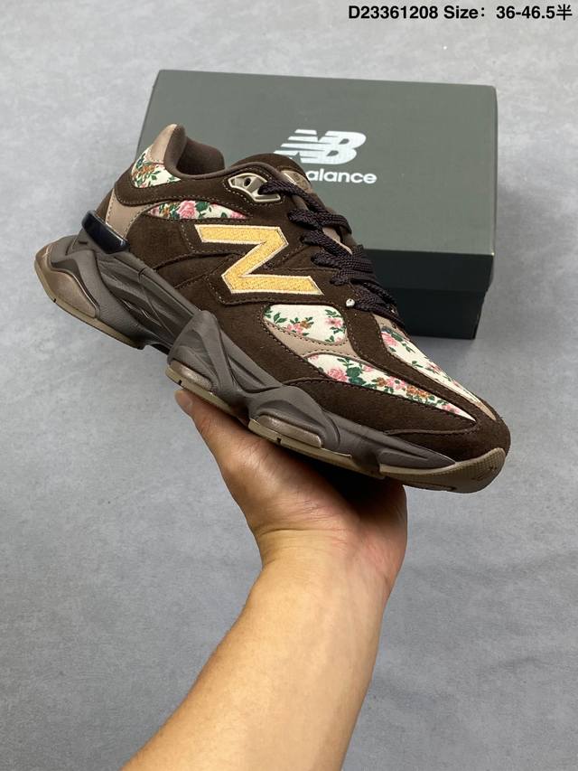 New Balance 9060系列 新百伦 复古休闲运动慢跑鞋 鞋面大身由空间双格及磨砂鞋面拼接而生 采用大面积网眼以及麂皮材质覆盖鞋身 还原经典气质 搭载A