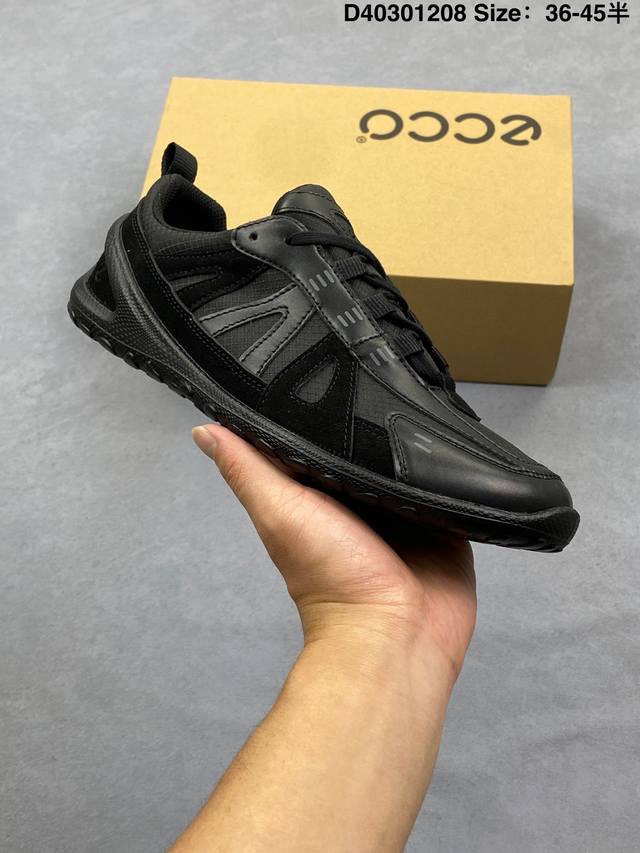 公司级Ecco爱步 Biom Lite系列 牛皮 圆头厚底系带 低帮 徒步鞋 货号:802433 51094 尺码:36-45 D40301208