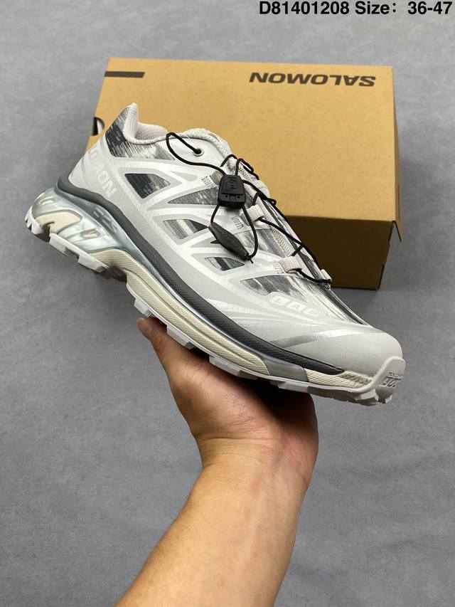 公司级Salomon萨洛蒙 Xt-6 户外越野跑鞋 鞋面采用Sensifit贴合技术 全方位贴合包裹脚型 鞋跟部鞋底牵引设计 提供强大的抓地性能 更适应野外崎岖