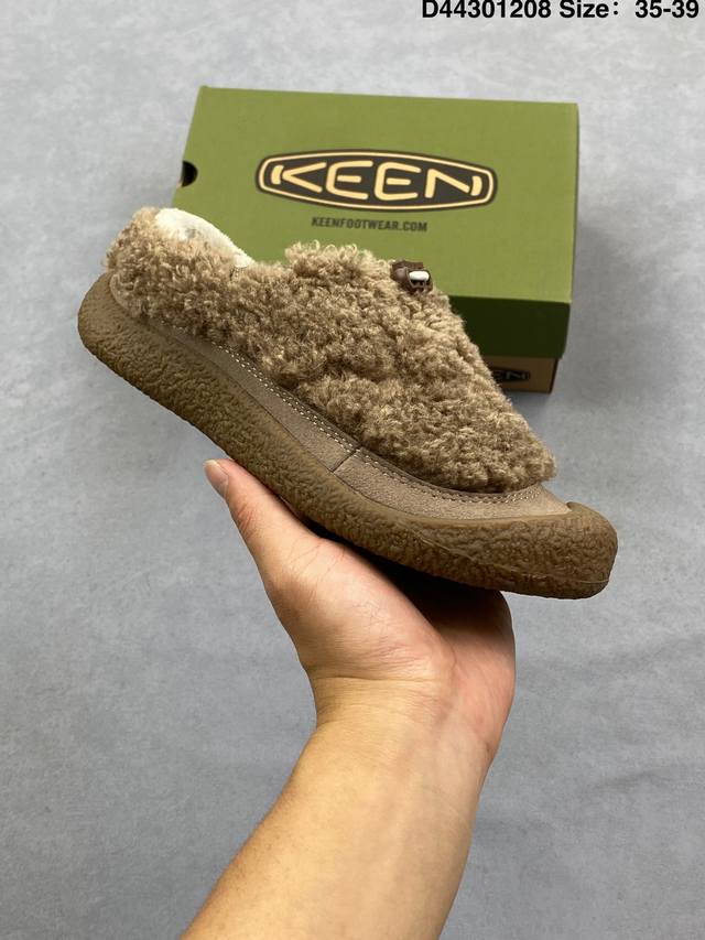 Keen Howser 3 Slide 麋鹿色小羊蹄舒适一脚蹬生活休闲鞋 pet塑料纤维+织物鞋面，干爽舒适，标志性的Keen贴合度，前脚掌空间宽敞，弹力鞋带锁