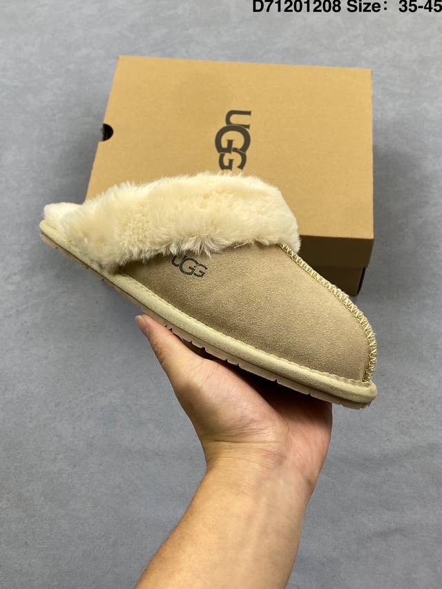 Ugg 星拖 1Cm薄底 雪地靴女款 广州外贸大厂生产 鞋头到鞋垫真羊皮毛一体 独立外盒包装 芯片 带防水工艺 区别市面任何版本 独立原版开发大底 羊绒鞋垫 冬