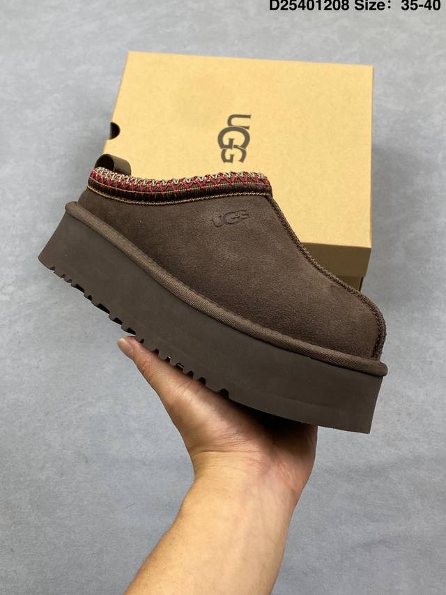 Ugg Tazz 舒适柔软时尚 耐磨增高保暖 民族风一脚蹬保暖雪地靴 货号:1174471 Size:36～41 D25401208