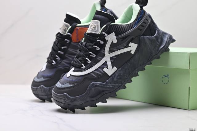 公司级Off潮牌Ow老爹鞋White Odsy 箭头增高登山厚底情侣增高休闲运动鞋 Odsy-1000 Chunky Arrow复古跑鞋系列 帮面：网纱十革料