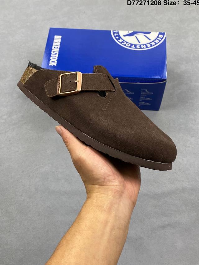 德国百年知名鞋履品牌 博肯Birkenstock Zurich系列 黑色反绒 牛皮绒面革 双扣时尚凉拖 勃肯半拖凉鞋系列 亲肤透气的人造革，搭配可调节鞋扣提升穿