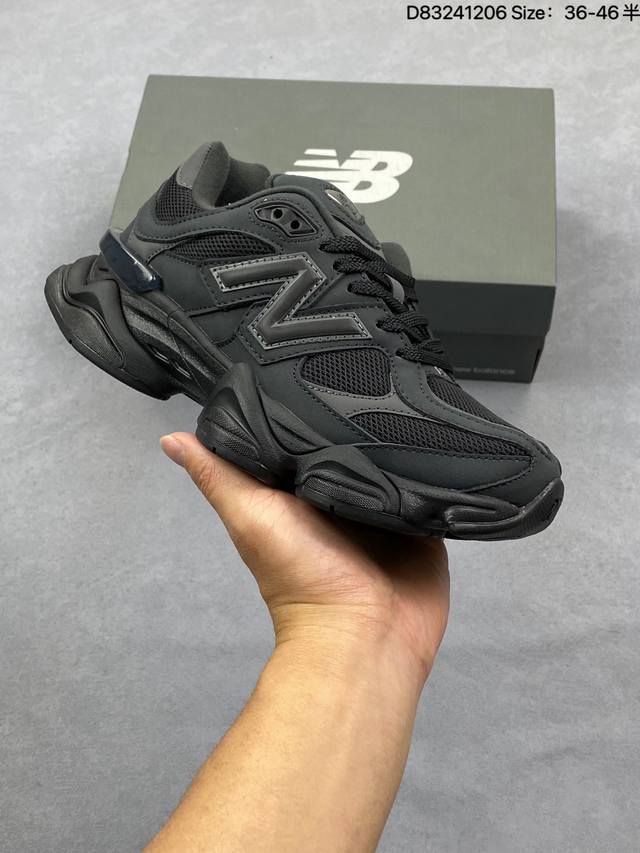 公司级New Balance 9060系列 新百伦 复古休闲运动慢跑鞋 鞋面大身由空间双格及磨砂鞋面拼接而生 采用大面积网眼以及麂皮材质覆盖鞋身 还原经典气质