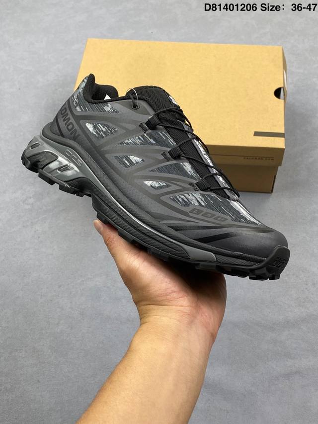 公司级Salomon萨洛蒙 Xt-6 户外越野跑鞋 鞋面采用Sensifit贴合技术 全方位贴合包裹脚型 鞋跟部鞋底牵引设计 提供强大的抓地性能 更适应野外崎岖