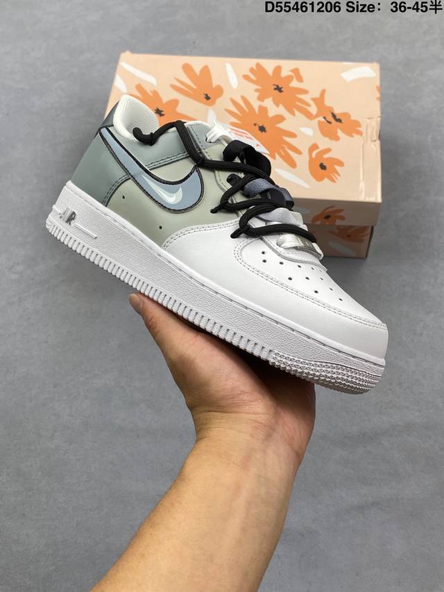 耐克 Nike Air Force 1 ’07 空军一号低帮百搭休闲运动板鞋。柔软、弹性十足的缓震性能和出色的中底设计，横跨复古与现代的外型结合，造就出风靡全球