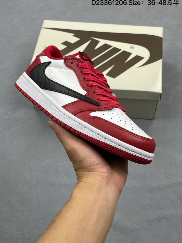 乔丹一代 倒勾 板鞋 Travis Scott X Air Jordan 1 Yy Retro High Og Cuctus Jack Aj1乔1 反向钩倒钩