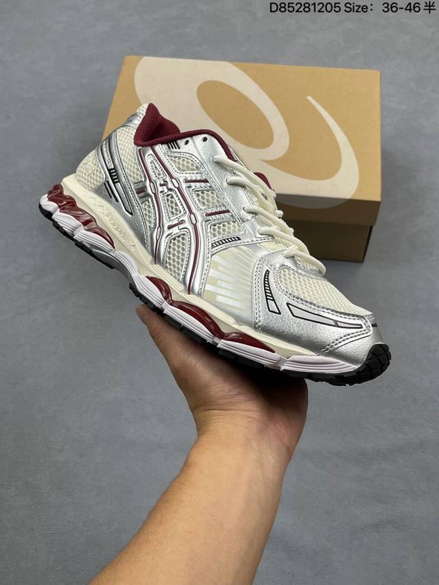 公司级Asics Gel-Kayano 12.1 亚瑟士 运动休闲透气专业跑鞋 采用工程弹性双层再生针织密度鞋面材质 后跟3D可视Gel缓震乳胶物料 升级Ff