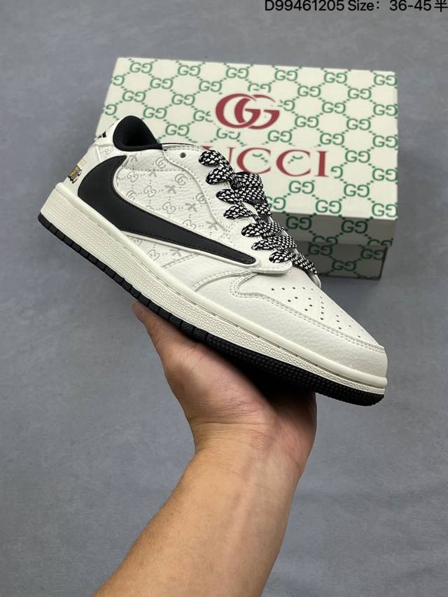 公司级Aj1倒勾Travis Scott X Air Jordan 1 ” Reverse Mocha “ Aj1乔1 Ts 闪电 联名倒钩 低帮文化篮球鞋 完