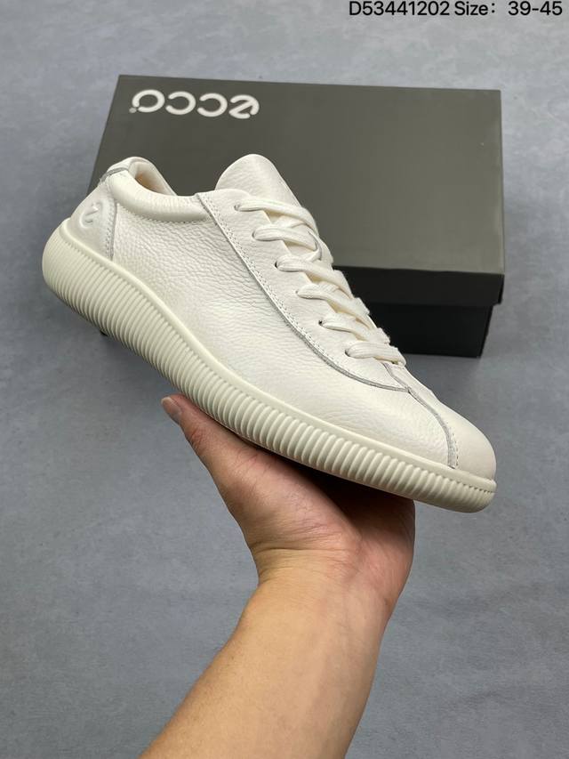 公司级：Ecco爱步 牛皮革 舒适百搭 低帮 生活休闲鞋 货号:4 04 01001 尺码:39～45 Id:D53441202