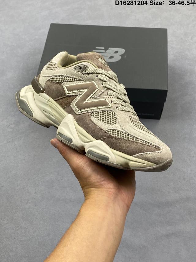 公司级New Balance 9060系列 新百伦 复古休闲运动慢跑鞋 鞋面大身由空间双格及磨砂鞋面拼接而生 采用大面积网眼以及麂皮材质覆盖鞋身 还原经典气质